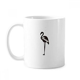 Dıythinker 350 ml Flamingo Siyah ve Beyaz Hayvan Klasik Kupa