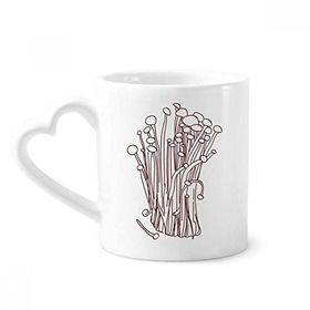 Dıythinker 350 ml Flammulina Velutipes Mantar Desenli Kupaları Seramik Kupa