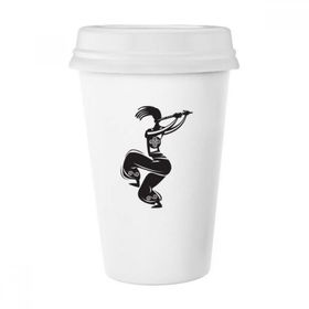 Dıythinker 350 ml Flute Celebrate Silhouette Meksika Dans Meksika Klasik Kupa