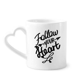 Dıythinker 350 ml Follow Your Heart Alıntı Kupaları Seramik Kupa