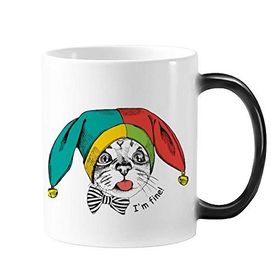 Dıythinker 350 ml Foolscap I'M İnce Beyaz Kedi Koruyucu Hayvan Evcil Hayvan Sevgili Değişen Renk Kupa