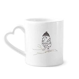 Dıythinker 350 ml Freehand Sketch Owl Head Kupaları Seramik Kupa