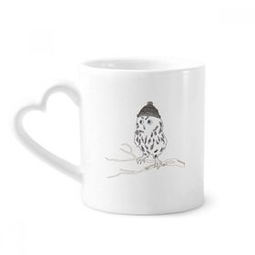 Dıythinker 350 ml Freehand Sketch Owl Head Kupaları Seramik Kupa