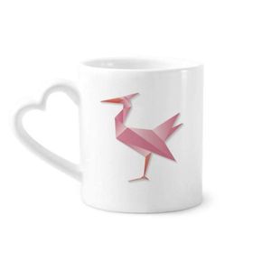 Dıythinker 350 ml Geometrik Soyut Flamingo Origami Desenli Kupaları Seramik Kupa