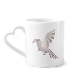 Dıythinker 350 ml Geometrik Soyut Güvercin Origami Desenli Kupaları Seramik Kupa