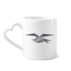 Dıythinker 350 ml Geometrik Soyut Karga Origami Desenli Kupaları Seramik Kupa