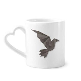 Dıythinker 350 ml Geometrik Soyut Karga Origami Desenli Kupaları Seramik Kupa