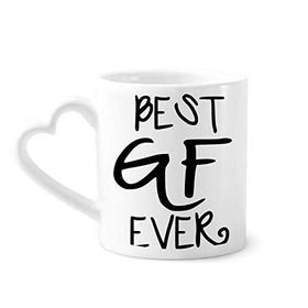 Dıythinker 350 ml Girlfriend Best GF Ever Sevgililer Günü Kupaları Seramik Kupa