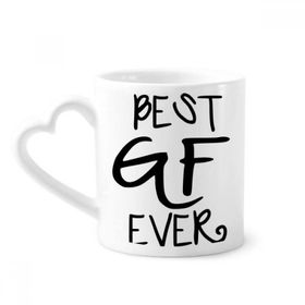 Dıythinker 350 ml Girlfriend Best GF Ever Sevgililer Günü Kupaları Seramik Kupa