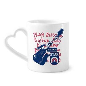 Dıythinker 350 ml Gitar Müzik Enstrüman Doodle Desenli Kupaları Seramik Kupa