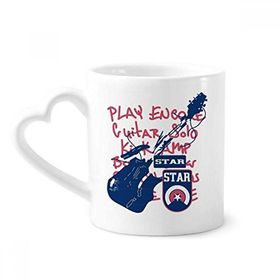 Dıythinker 350 ml Gitar Müzik Enstrüman Doodle Desenli Kupaları Seramik Kupa