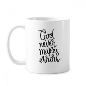 Dıythinker 350 ml God Never Makes Errors Sözü Klasik Kupa Beyaz Çömlekçilik Seramik Kupa