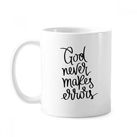 Dıythinker 350 ml God Never Makes Errors Sözü Klasik Kupa Beyaz Çömlekçilik Seramik Kupa