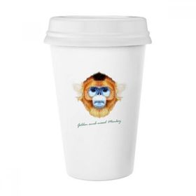 Dıythinker 350 ml Golden Snub-Burunlu Maymun Hayvan Klasik Kupa