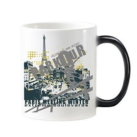 Dıythinker 350 ml Grafiti Sokak Kültürü Hip-Hop Paris Spor Yaşam Sanat İllüstrasyon Desen Değişen Renk Kupa Kupa