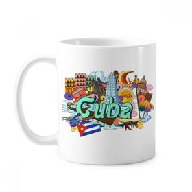 Dıythinker 350 ml Guantanamo Trinidad Küba Grafiti Klasik Kupa Beyaz Çömlekçilik Seramik Kupa