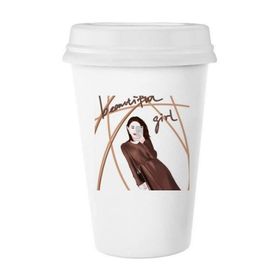 Dıythinker 350 ml Güzel Kız Figür Sanat Tasarım İllüstrasyon Klasik Kupa