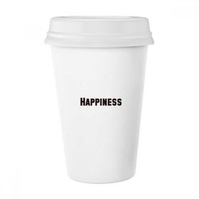 Dıythinker 350 ml Happiness Word İlham Verici Sözler Klasik Kupa