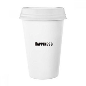 Dıythinker 350 ml Happiness Word İlham Verici Sözler Klasik Kupa