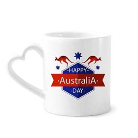 Dıythinker 350 ml Happy Australia Day Devekuşu ve Yıldız İllüstrasyon Kupaları Seramik Kupa