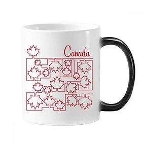 Dıythinker 350 ml Happy Canada Day 4. Temmuz Akçaağaç Yaprağı Birleştirilmiş Resim Değişen Renk Kupasi