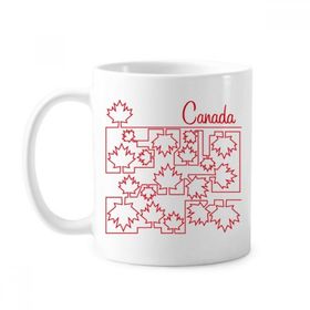 Dıythinker 350 ml Happy Canada Day 4. Temmuz Akçaağaç Yaprağı Birleştirilmiş Resim Klasik Kupa