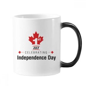Dıythinker 350 ml Happy Canada Day 4. Temmuz Akçaağaç Yaprağı Kanada Bayrağı Değişen Renk Kupa