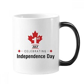 Dıythinker 350 ml Happy Canada Day 4. Temmuz Akçaağaç Yaprağı Kanada Bayrağı Değişen Renk Kupa