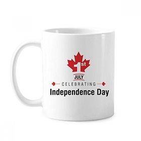 Dıythinker 350 ml Happy Canada Day 4. Temmuz Akçaağaç Yaprağı Kanada Bayrağı Klasik Kupa
