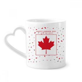 Dıythinker 350 ml Happy Canada Day 4 Temmuz Akçaağaç Yaprağı Kupaları Seramik Kupa