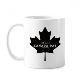 Dıythinker 350 ml Happy Canada Day 4. Temmuz Siyah Akçaağaç Yaprağı Klasik Kupa