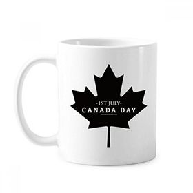 Dıythinker 350 ml Happy Canada Day 4. Temmuz Siyah Akçaağaç Yaprağı Klasik Kupa