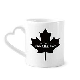 Dıythinker 350 ml Happy Canada Day 4 Temmuz Siyah Akçaağaç Yaprağı Kupaları Seramik Kupa