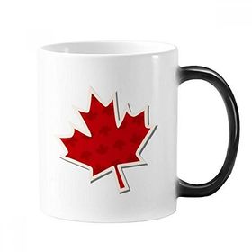 Dıythinker 350 ml Happy Canada Day Dikey Tahıl Akçaağaç Yaprağı Renk Kupa
