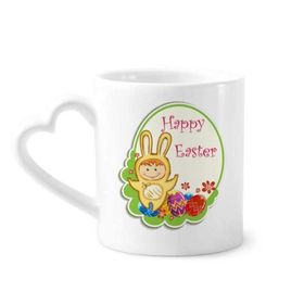 Dıythinker 350 ml Happy Easter Sarı Tavşan Çocuk Yumurta Kültürü Kupaları Seramik Kupa