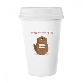 Dıythinker 350 ml Happy Groundhog Day ABD Amerika Kanada Festivali Klasik Kupa