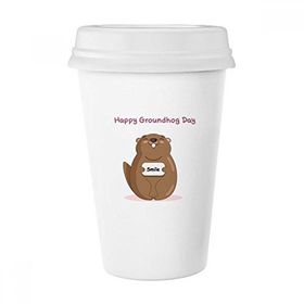 Dıythinker 350 ml Happy Groundhog Day ABD Amerika Kanada Festivali Klasik Kupa