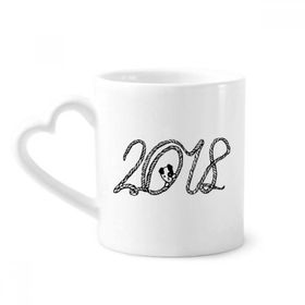 Dıythinker 350 ml Happy New Year String 2018 Yazı Tipi Kupaları Seramik Kupa