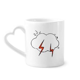 Dıythinker 350 ml Hava Şimşek Bulut İllüstrasyon Desenli Kupaları Seramik Kupa