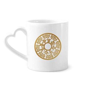 Dıythinker 350 ml Hayvan Yuvarlak Altın Zengin Çin Kupaları Seramik Kupa