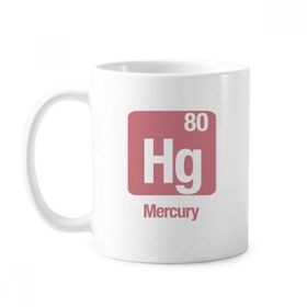 Dıythinker 350 ml Hg Kimyasal Element Bilim Klasik Kupa Beyaz Çömlekçilik Seramik Kupa