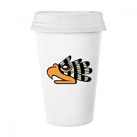 Dıythinker 350 ml Hint Soyut Sanat Çizim Kartal Kafası Klasik Kupa