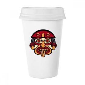 Dıythinker 350 ml Hint Soyut Sanat Çizim Totem Kutup Yüzü Klasik Kupa
