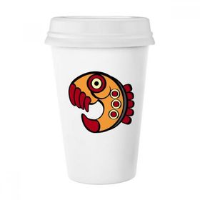 Dıythinker 350 ml Hint Soyut Sanat Çizimi Piranha Amazon Klasik Kupa