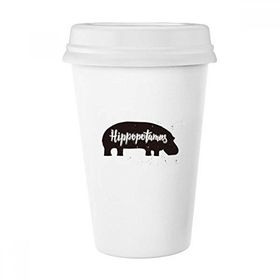 Dıythinker 350 ml Hipopotamus Siyah Beyaz Hayvan Klasik Kupa Beyaz Çömlekçilik Seramik Kupa
