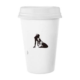 Dıythinker 350 ml Hot Woman Girl Uniforms Klasik Kupa Beyaz Çömlekçilik Seramik Kupa
