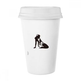 Dıythinker 350 ml Hot Woman Girl Uniforms Klasik Kupa Beyaz Çömlekçilik Seramik Kupa