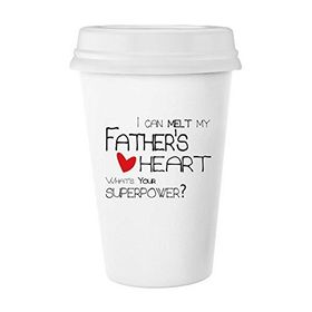 Dıythinker 350 ml I Can Melt My Father's Heart Best Papa Love Klasik Beyaz Çömlek Seramik Kupa