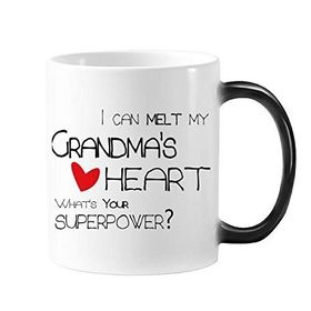 Dıythinker 350 ml I Can Melt My Grandmaã¢Â'¬Ëœs Heart Best Nine Nana Love Morphing Isıya Duyarlı Değişen Renk Kupalü Sapları