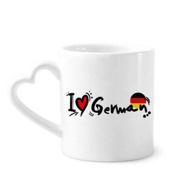 Dıythinker 350 ml I Love Alman Dünya Bayrağı Kalp Kupaları Seramik Kupa